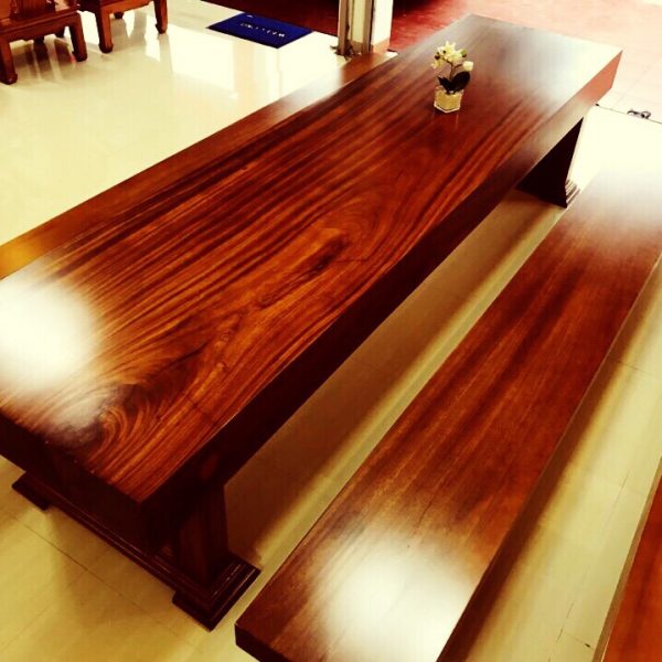 Bộ bàn 3 băng nguyên khối gỗ gõ bông lau