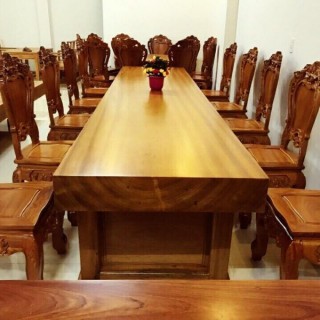 Bộ bàn ghế gỗ nguyên khối 