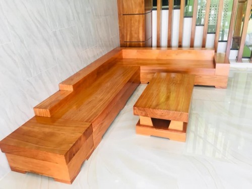 Sofa gỗ nguyên khối, phong cách mới cho phòng khách