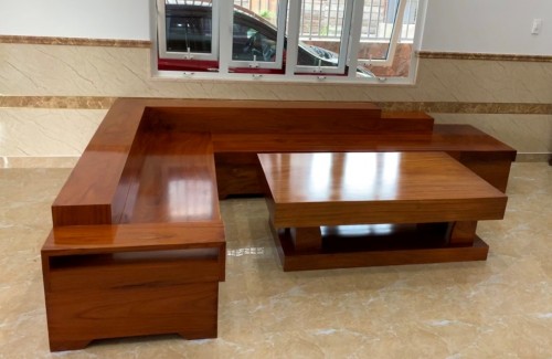 Sofa gỗ nguyên tấm sử dụng cho phòng khách